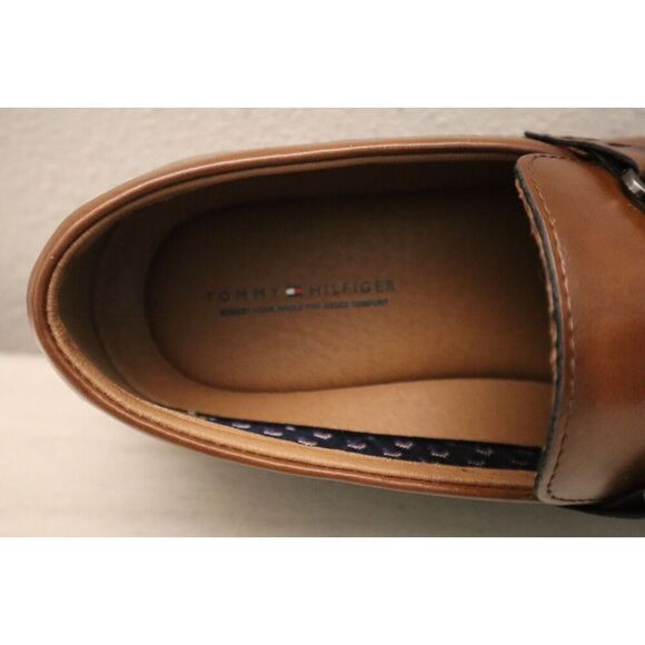 Tommy Hilfiger Men's Sz 8M Dark Natural Brown PU Leather Senner Loafers - Picture 7 of 11